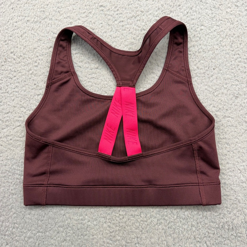 Nike 924813-652 Womens Medium Burgundy Just Do It Racerback Sports Bra - Picture 2 of 7